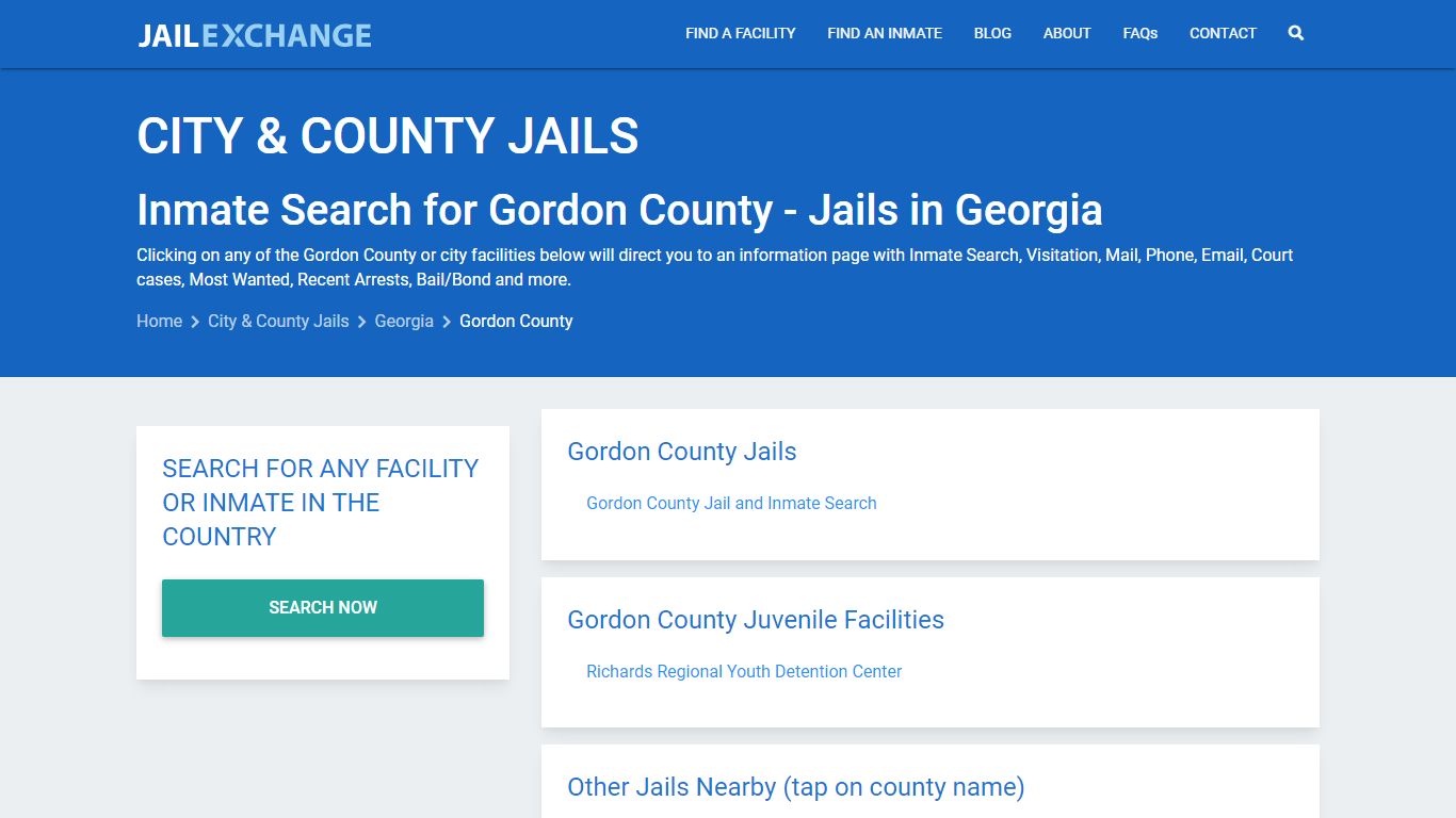 Inmate Search for Gordon County | Jails in Georgia - Jail Exchange